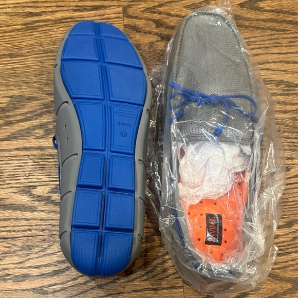 Swims Men's Gray and Blue Slip-On Loafers - Picture 2 of 3